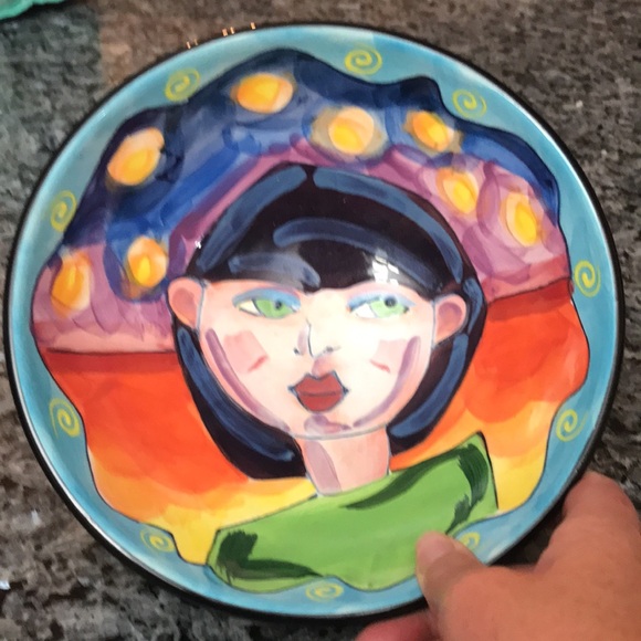 Denise Ford Hand Painted Glazed Ceramic Bowl ' - Picture 2 of 5